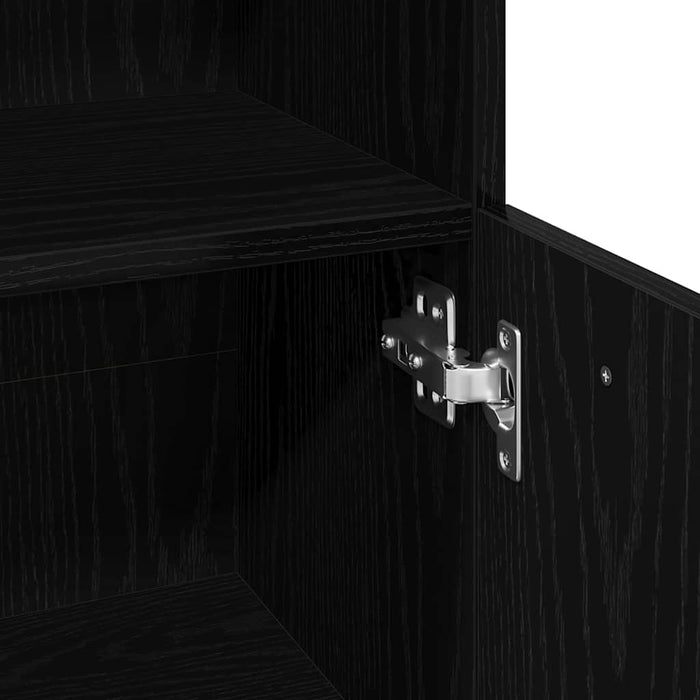 Baderomsskap med dør Svart Eik 30 x 30 x 95 cm Konstruert tre