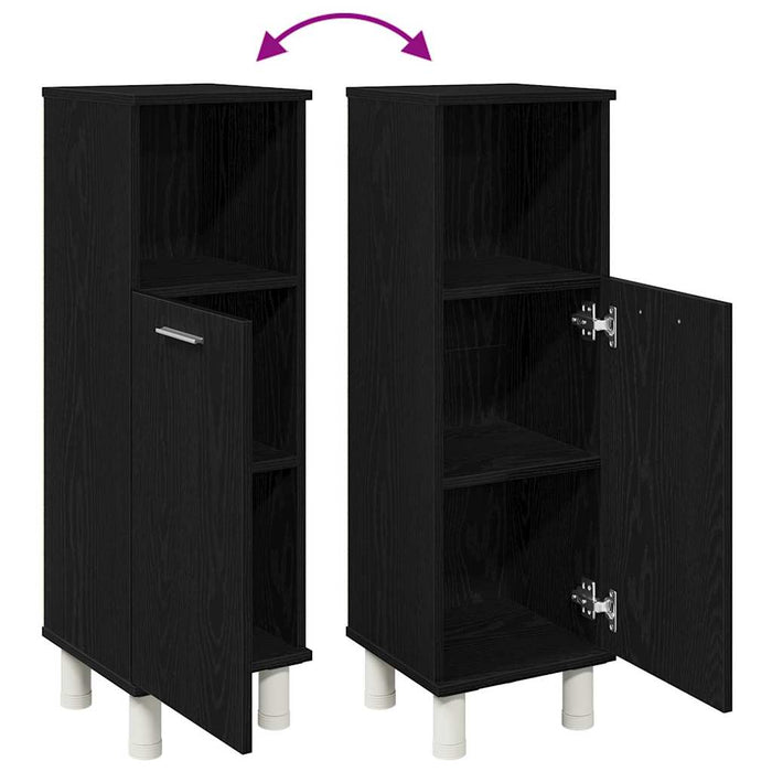 Baderomsskap med dør Svart Eik 30 x 30 x 95 cm Konstruert tre