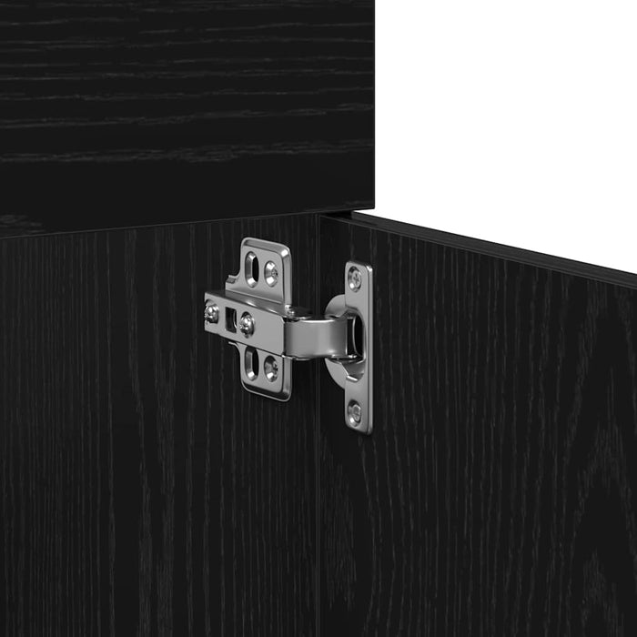 Vaskeskap med dør Svart Eik 38,5 x 100 x 46 cm Konstruert tre