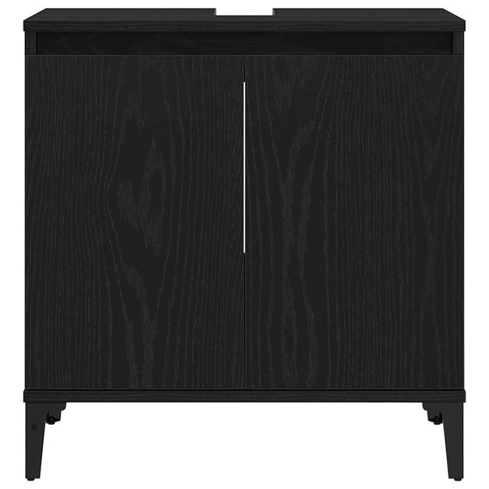 Vaskeskap med hylle Svart eik 58 x 33 x 60 cm Konstruert tre