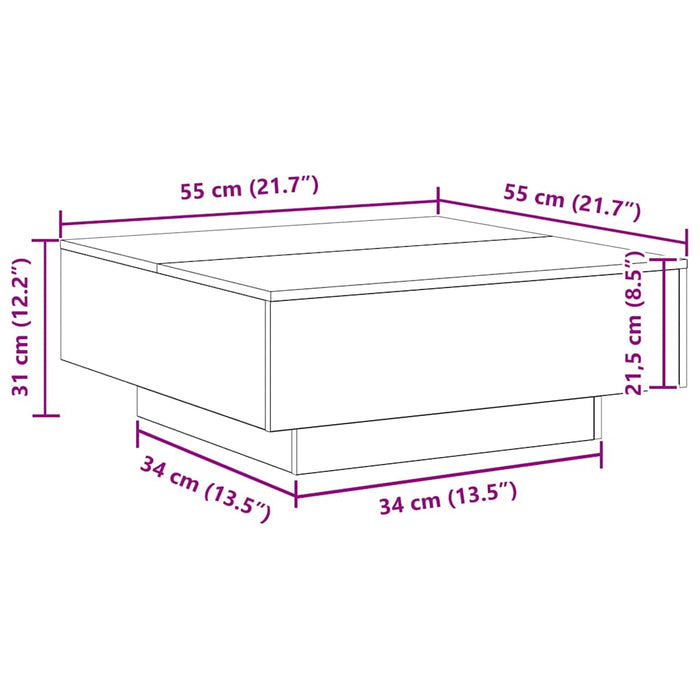 Kaffebord Gammel tre Blå 80 x 80 x 31 cm Konstruert tre