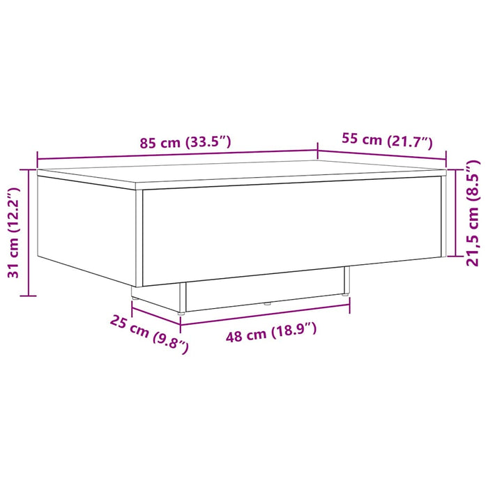 Kaffebord Gammelt tre 85 x 55 x 31 cm Konstruert tre