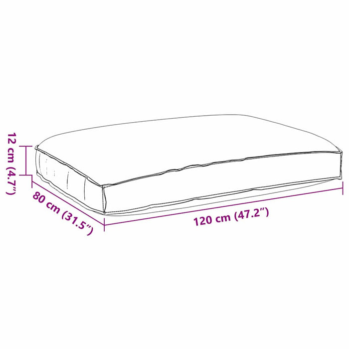 Pallepute for sete Krem 120 x 80 x 12 cm Oxford-stoff