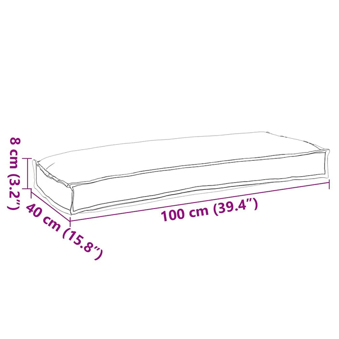 Pallepute for benk Flerfarget 100 x 40 x 8 cm Oxford-stoff