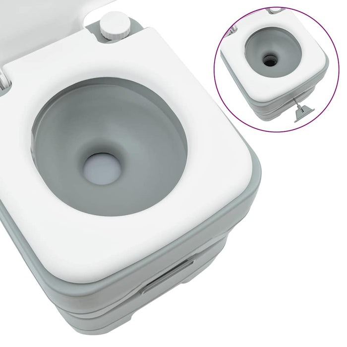 Campingbord grå kropp+hvit lokk+kult grå