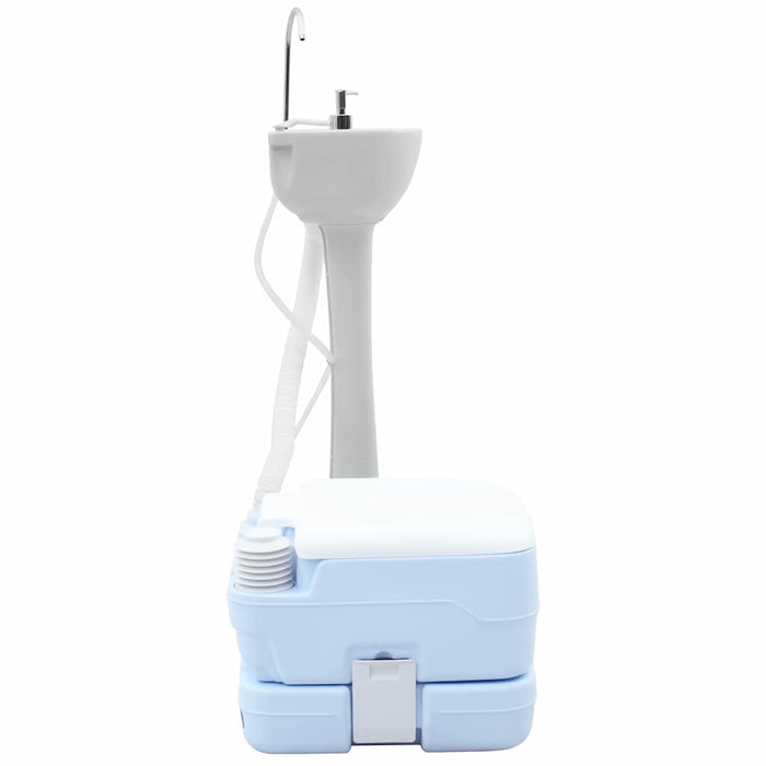 campingtoalett lys blå kropp + hvit lokkfarge Ikke anvendelig