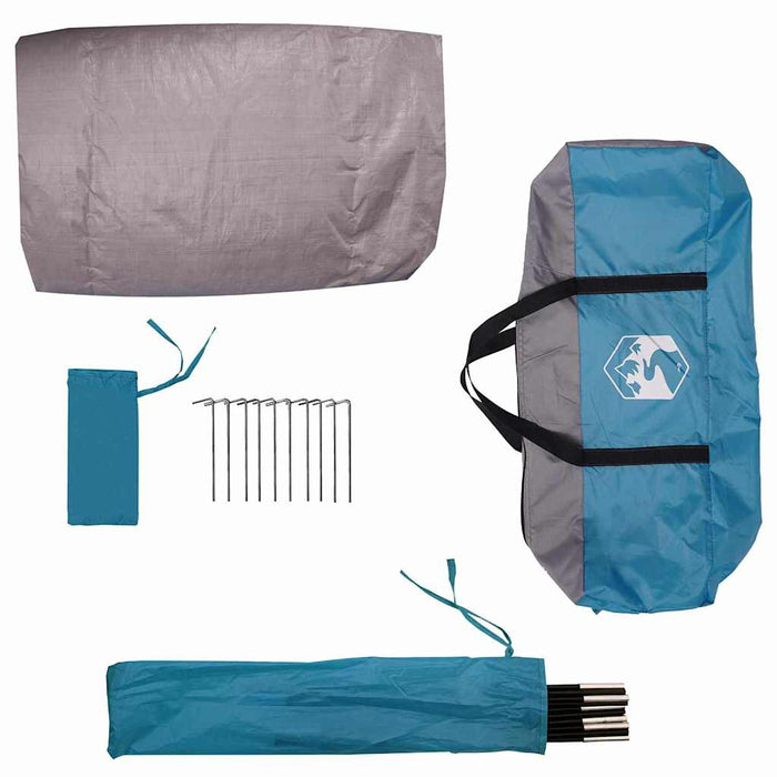 Sykkelbod med tak med lagring med luftventil Blå 256 x 222 x 182 cm