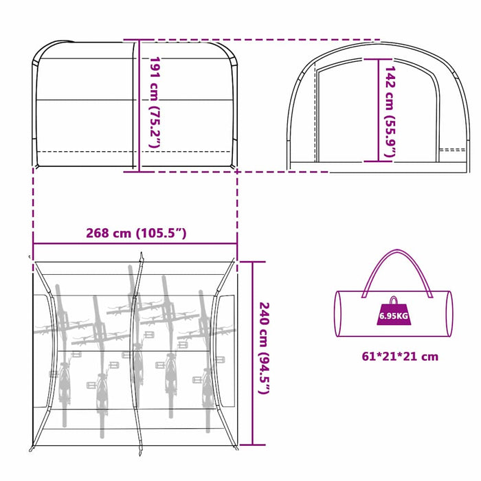Telt med tak med luftventil Grå og oransje 268 x 240 x 191 cm