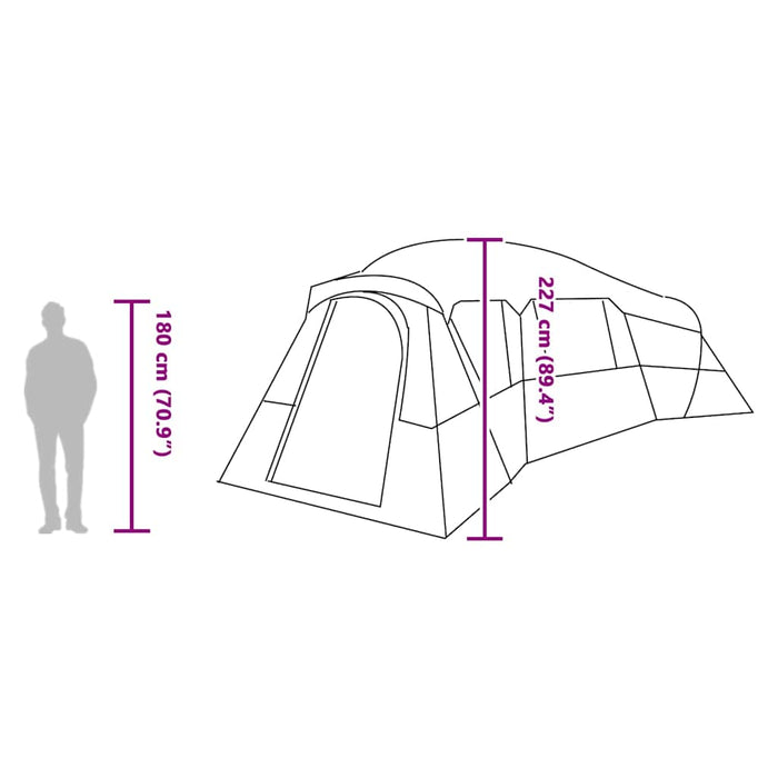 Telt grønn 6-personers Polyester