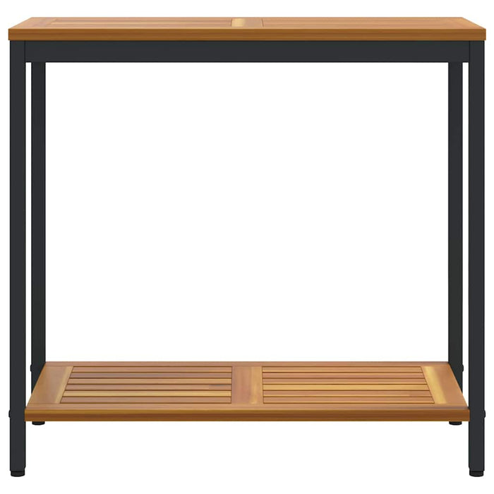 Utebord med lagring med hylle Naturlig og svart 80 x 35 x 75 cm