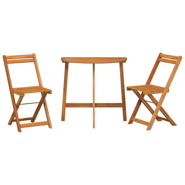 Bistrosett 3 pcs Brun heltre akasie