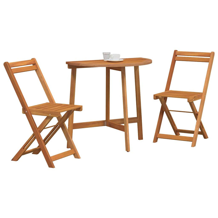 Bistrosett 3 pcs Brun heltre akasie