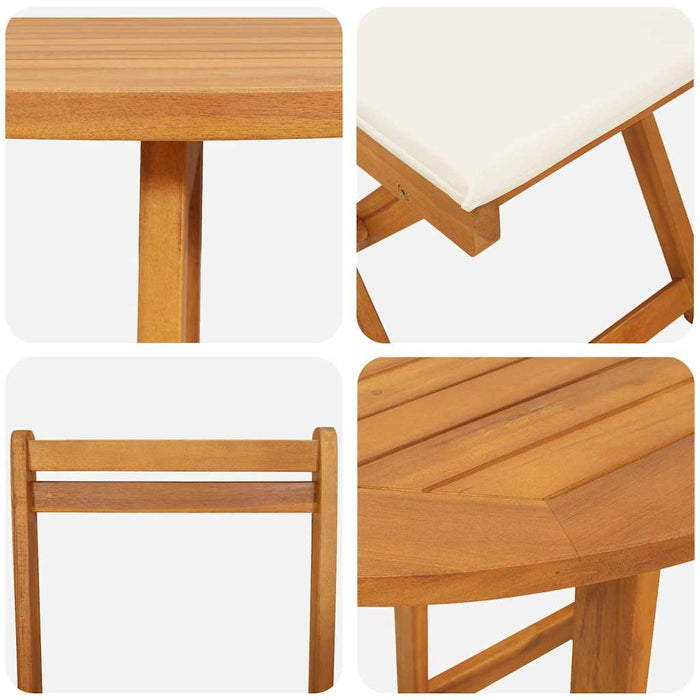 Bistrosett 3 pcs Brun heltre akasie