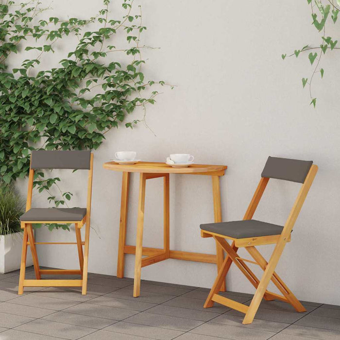 Bistrosett 3 pcs Brun heltre akasie