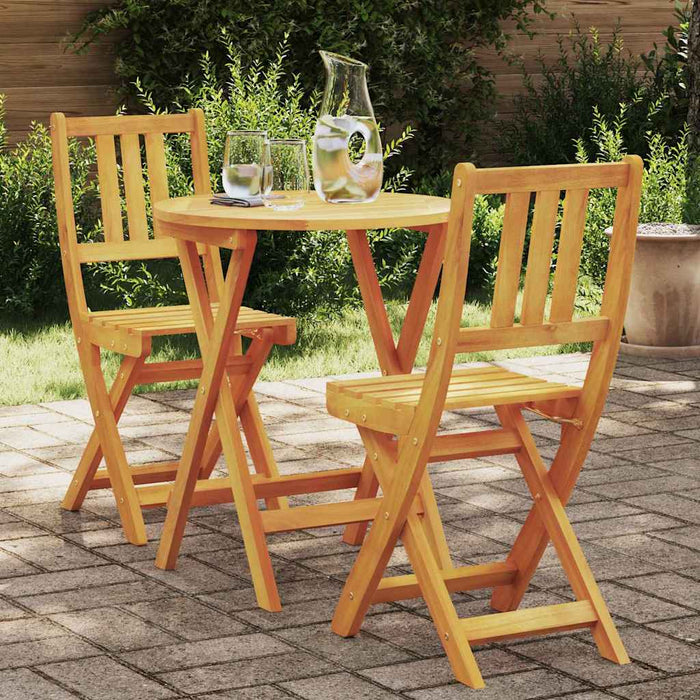 Bistrosett 3 pcs Brun heltre akasie