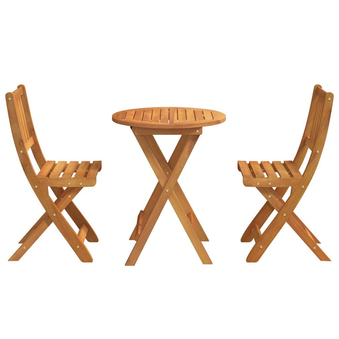 Bistrosett 3 pcs Brun heltre akasie