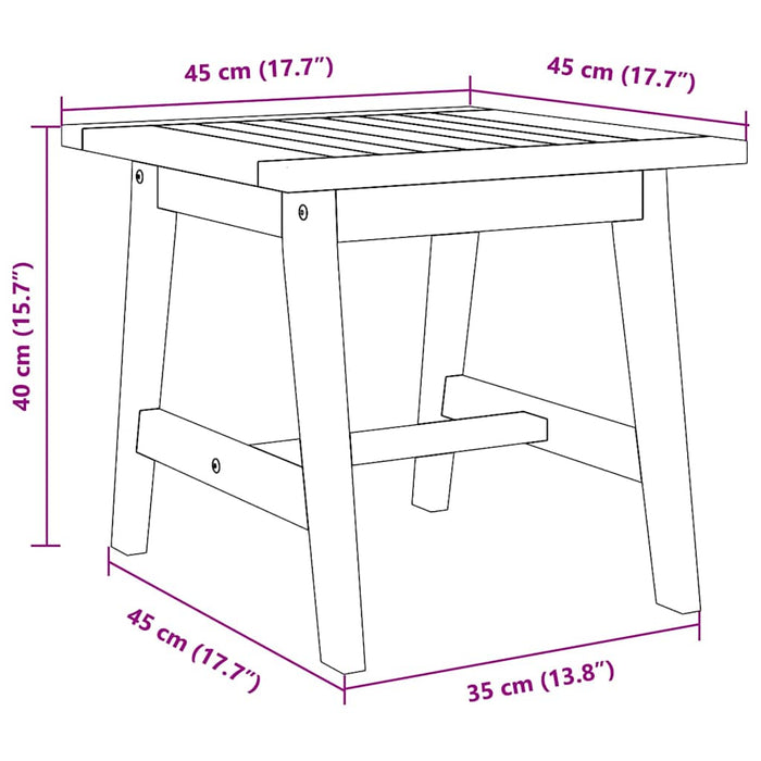 Sidebord 45x45x40 cm Massivt tremøbel Akasietre