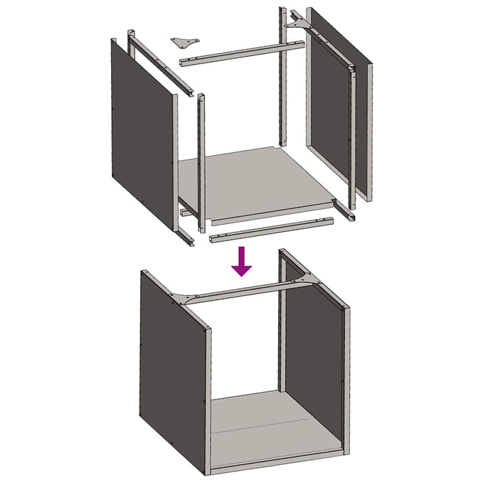 Vedstativ antrasitt 40x40x40 cm kaldvalset stål