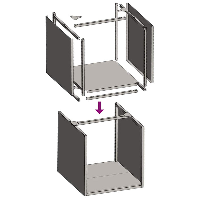 Vedstativ 40x40x40 cm rustfritt stål