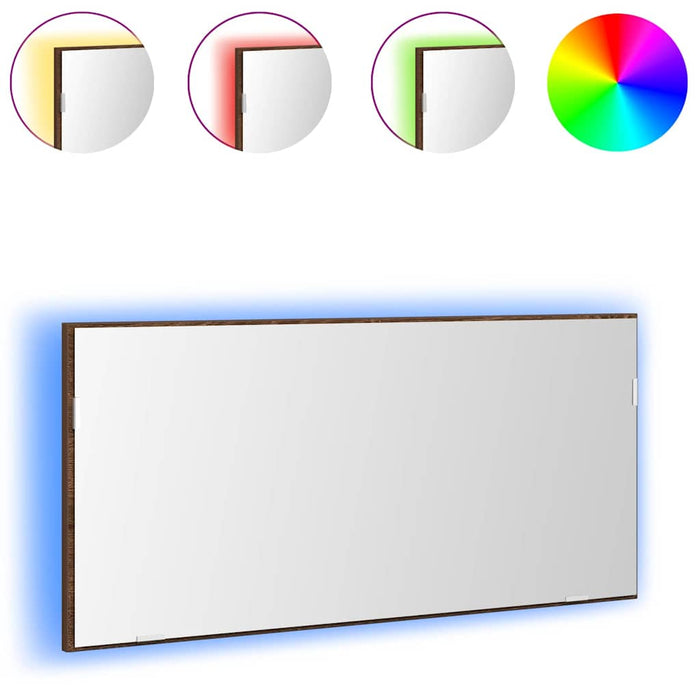 Baderomsspeil brun eik 80 x 8.5 x 37 cm Konstruert tre