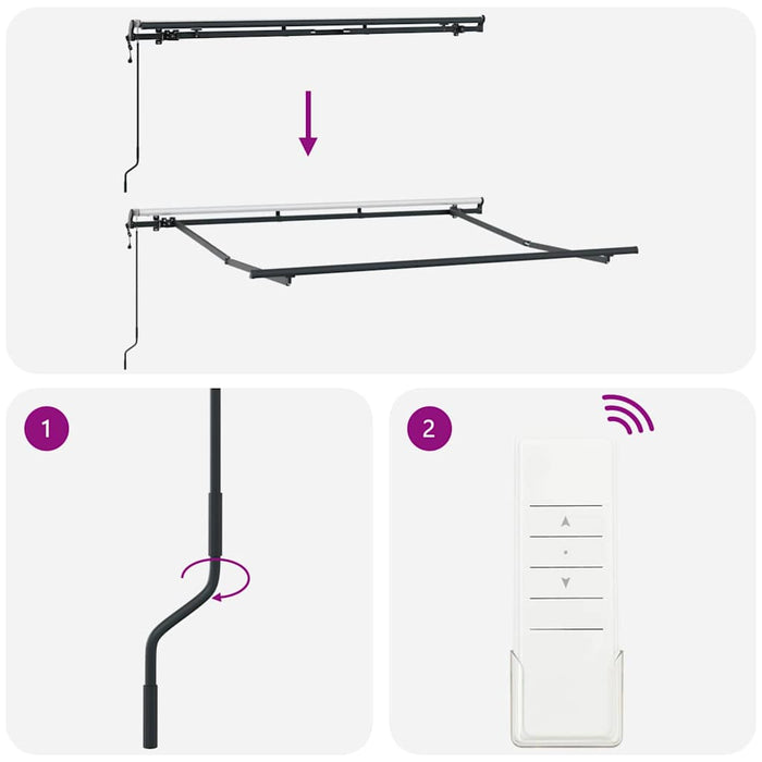 Innvendbar Markise Burgunder 350 x 200 cm