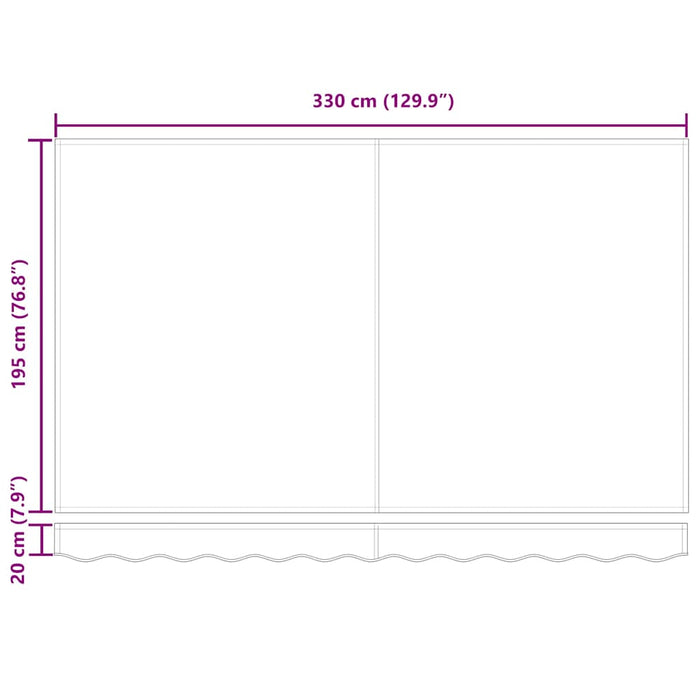 Innvendbar Markise Hvit 350x200 cm stoff