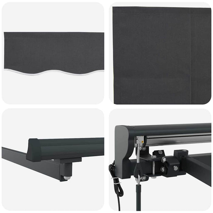 Innvendbar Markise Antrasitt 300x250 cm stoff