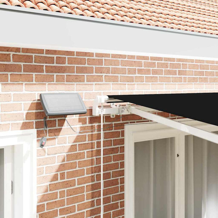 Manuell Uttrekkbar Markise med LED Svart 300x250 cm, vidaXL Markisefabric til 3x2.5 m ramme svart