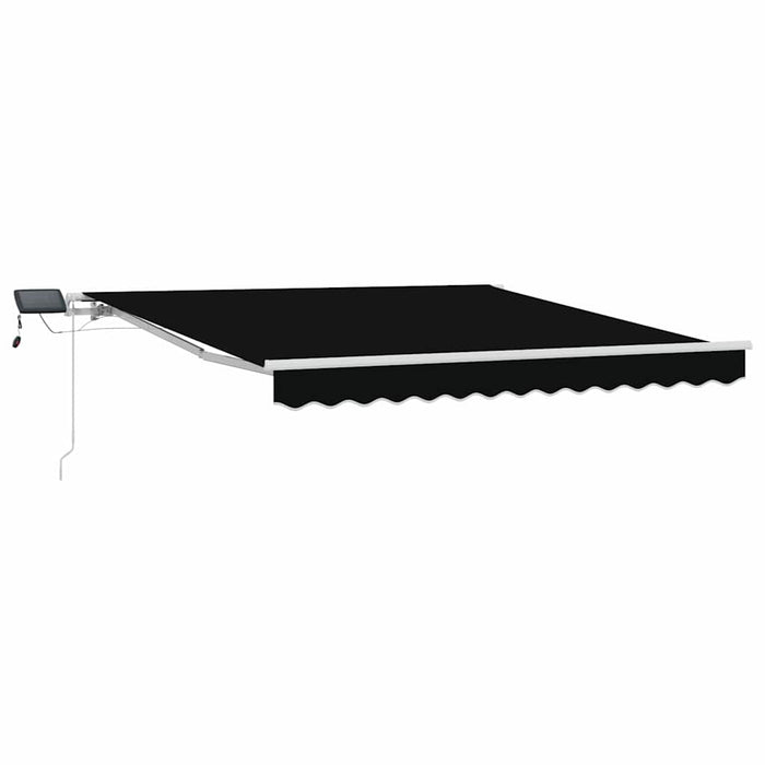 Manuell Uttrekkbar Markise med LED Svart 300x250 cm, vidaXL Markisefabric til 3x2.5 m ramme svart