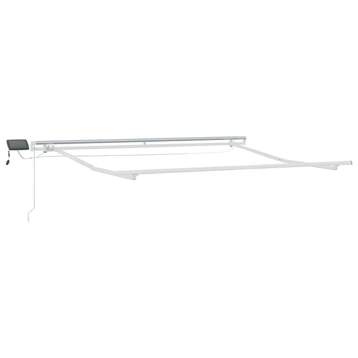Manuell Uttrekkbar Markise med LED Svart 300x250 cm, vidaXL Markisefabric til 3x2.5 m ramme svart