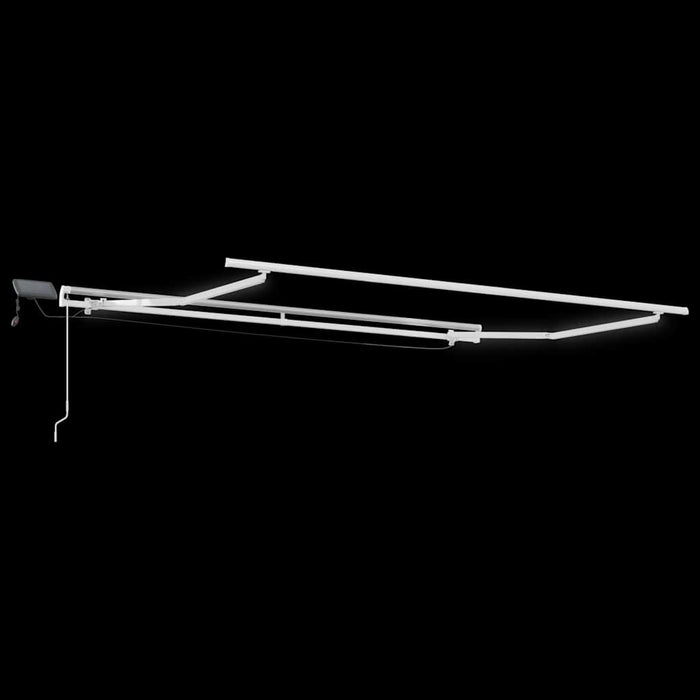 Manuell Uttrekkbar Markise med LED Svart 300x250 cm, vidaXL Markisefabric til 3x2.5 m ramme svart
