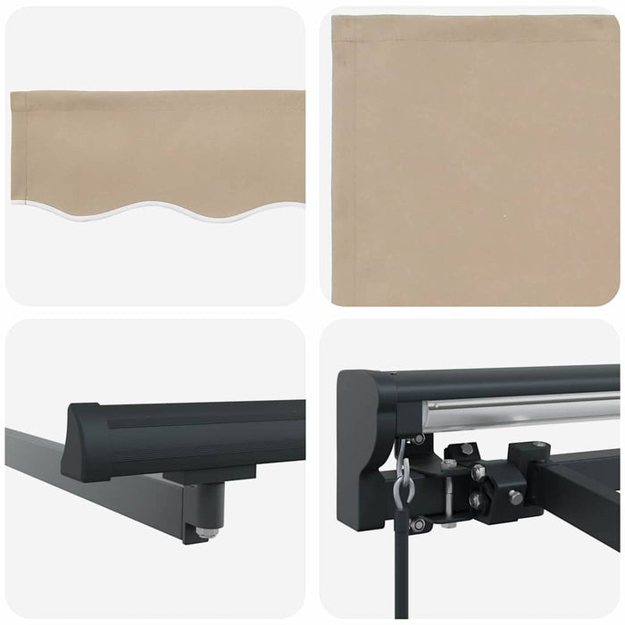 Innvendbar Markise Beige 300x250 cm stoff