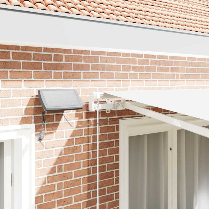 Manuell Uttrekkbar Markise med LED Hvit 300x250 cm, vidaXL Markise Erstatningsstoff for 3x2,5 m Ramme Hvit