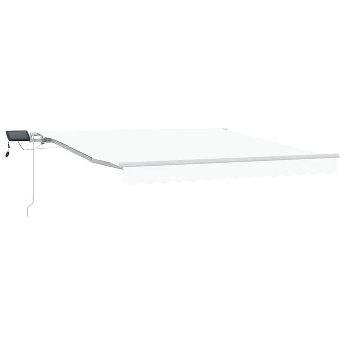 Manuell Uttrekkbar Markise med LED Hvit 300x250 cm, vidaXL Markise Erstatningsstoff for 3x2,5 m Ramme Hvit