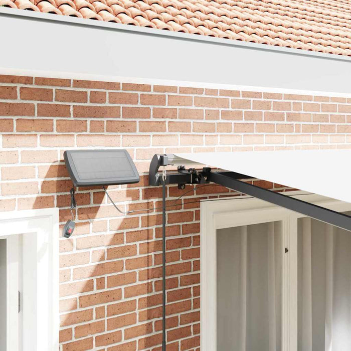 Manuell Uttrekkbar Markise med LED Hvit 300x250 cm, vidaXL Markise Erstatningsstoff for 3x2.5 m Ramme Hvit