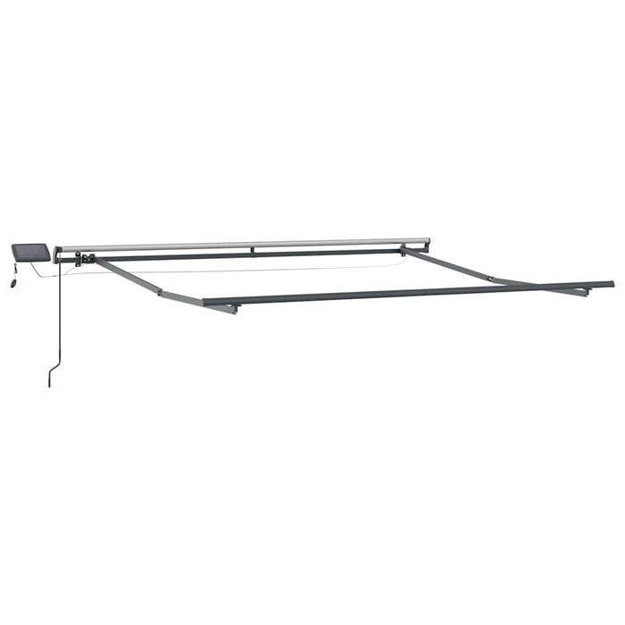 Manuell Uttrekkbar Markise med LED Hvit 300x250 cm, vidaXL Markise Erstatningsstoff for 3x2.5 m Ramme Hvit
