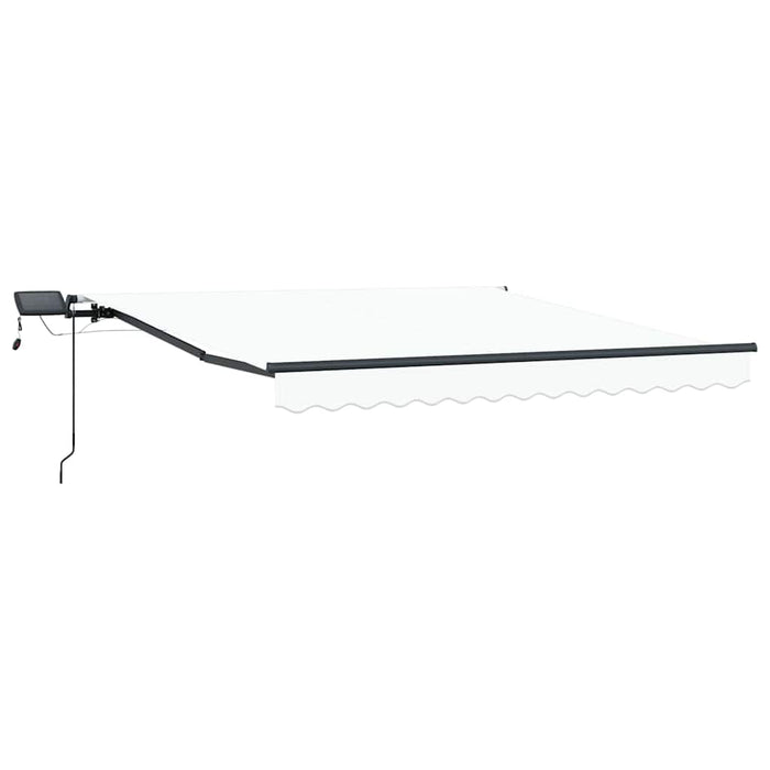 Manuell Uttrekkbar Markise med LED Hvit 300x250 cm, vidaXL Markise Erstatningsstoff for 3x2.5 m Ramme Hvit