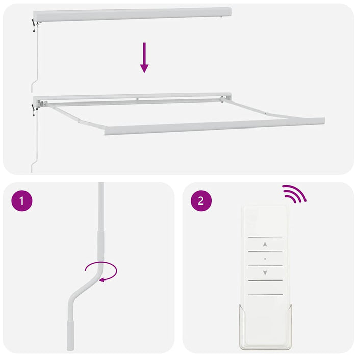 Automatisk Uttrekkbar Markise Hvitt 300x250 cm, vidaXL Markiseduk Erstatning for 3x2.5 m Ramme Hvit