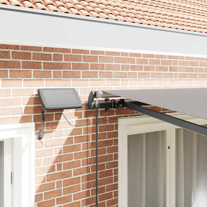 Manuell Uttrekkbar Markise med LED Lysegrå 300x250 cm