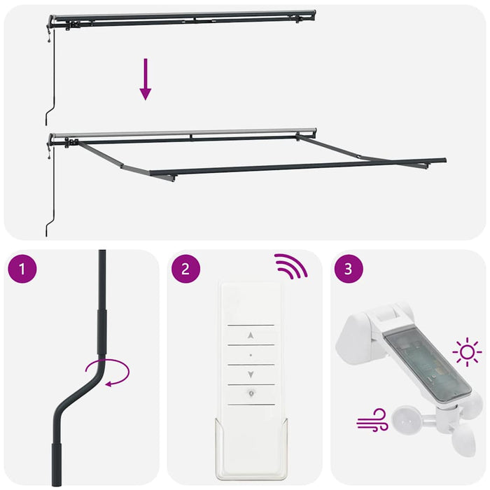 Automatisk Uttrekkbar Markise Rød 300x250 cm, vidaXL Markise Erstatningsstoff for 3x2.5 m Ramme Rød