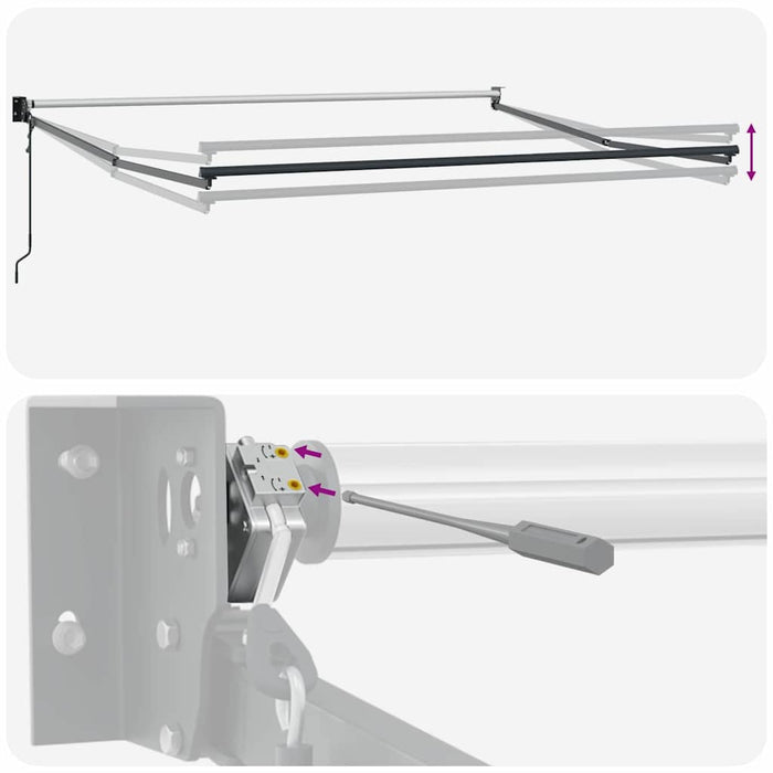 Automatisk Uttrekkbar Markise Rød 300x250 cm, vidaXL Markise Erstatningsstoff for 3x2.5 m Ramme Rød