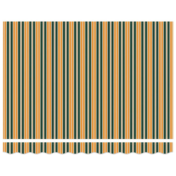 Automatisk uttrekkbar markise grønn og gul 300x250 cm, vidaXL Erstatningsstoff for markise til 3x2.5 m ramme grønn og gul