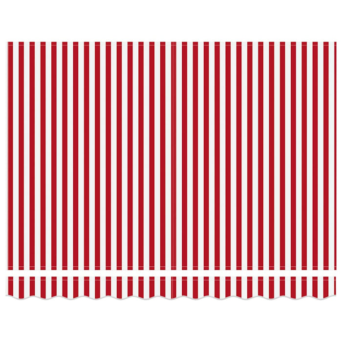 manuell uttrekkbar markise rød og hvit stripe 350x250 cm