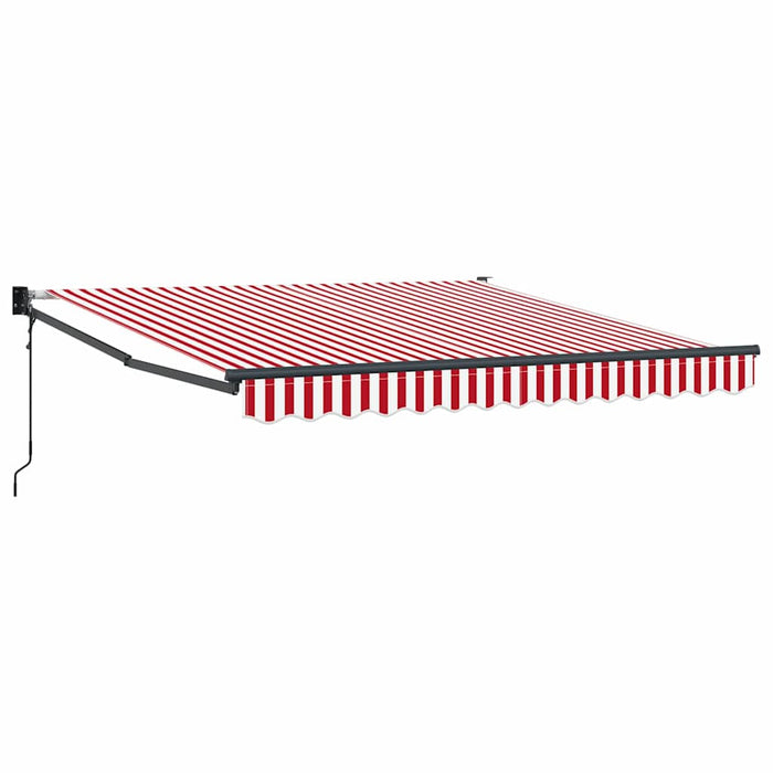 Automatisk uttrekkbar markise Rød og hvit stripe 350x250 cm