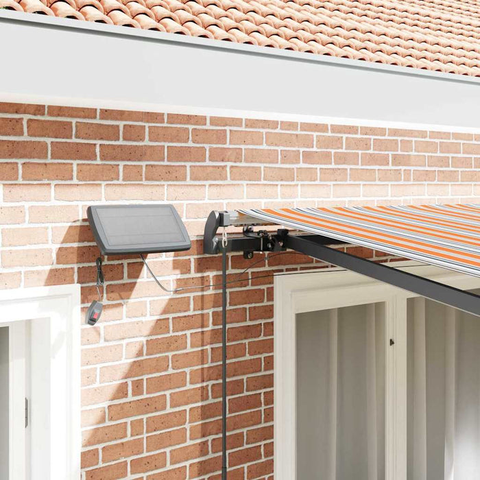 Manuell Uttrekkbar Markise med LED Flerfarget Stripe 350x250 cm