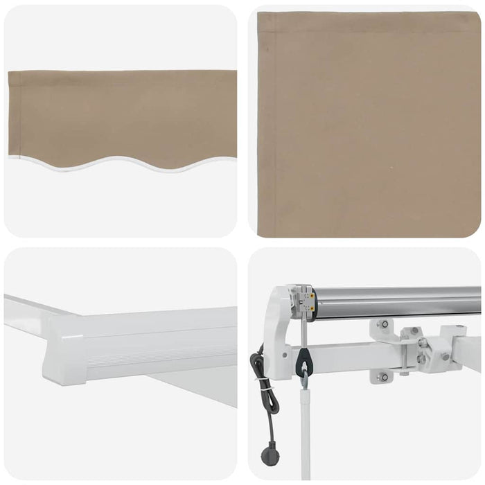 Automatisk Uttrekkbar Markise Beige 350x250 cm, vidaXL Markise Erstatningsstoff for 3,5x2,5 m Ramme Beige