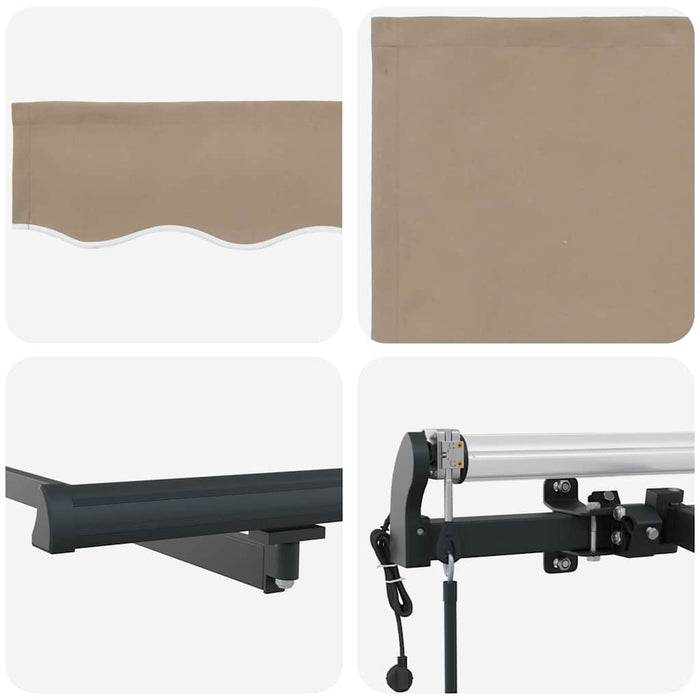 Automatisk Uttrekkbar Markise Beige 350x250 cm, vidaXL Markiseerstatningsstoff for 3.5x2.5 m Ramme Beige