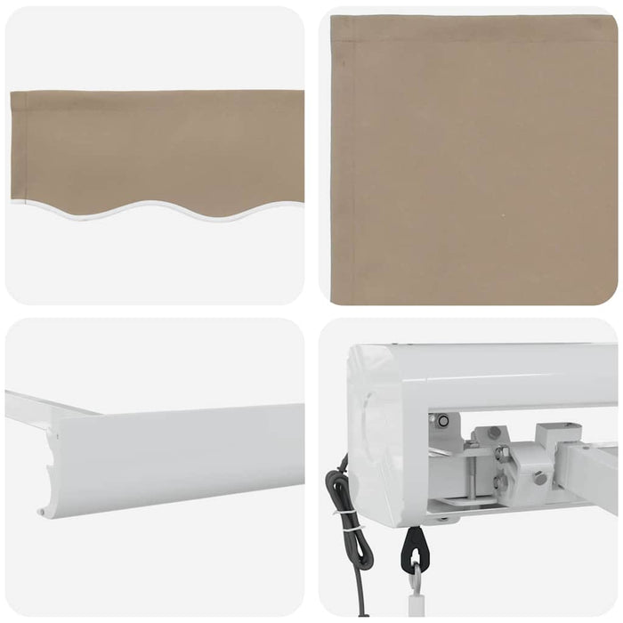 Automatisk Uttrekkbar Markise Beige 350x250 cm, vidaXL Markise Erstatningsstoff for 3,5x2,5 m Ramme Beige
