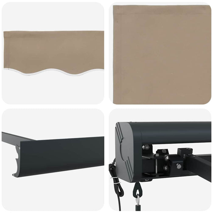 Automatisk Uttrekkbar Markise Beige 350x250 cm, vidaXL Markise Erstatningsstoff for 3.5x2.5 m Ramme Beige