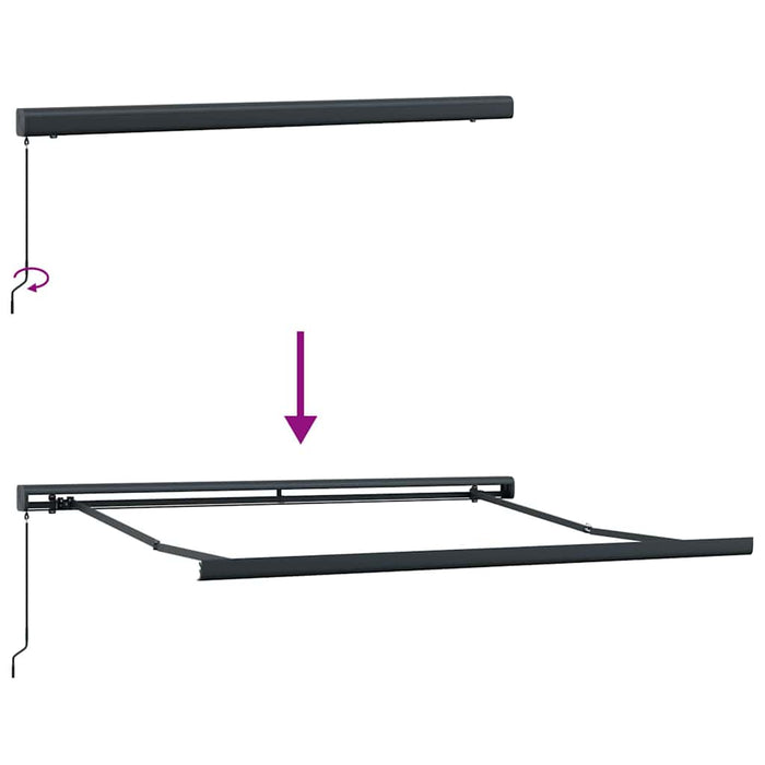 Manuell Utrekkbar Markise Grønn og Gul 350 x 250 cm